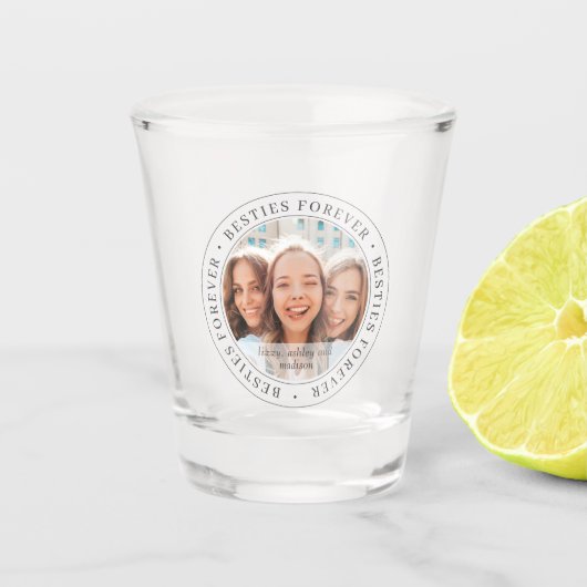 Besties Forever BESTE FREUNDIN Einfaches modernes Schnapsglas (Vorderseite)
