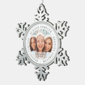 Besties Forever BESTE FREUNDIN Einfaches modernes  Schneeflocken Zinn-Ornament (Rechts)