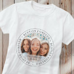 Besties Forever BESTE FREUNDIN Einfaches modernes  T-Shirt<br><div class="desc">Dieses einfache und klassische Design besteht aus Serifentypografie und fügt ein benutzerdefiniertes Foto hinzu. "Besties Forever" umkreist das Foto Ihrer Freunde</div>