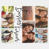 Besties Forever BESTE FREUNDIN Moderne Script Foto Fleecedecke (Vorderseite (Horizontal))