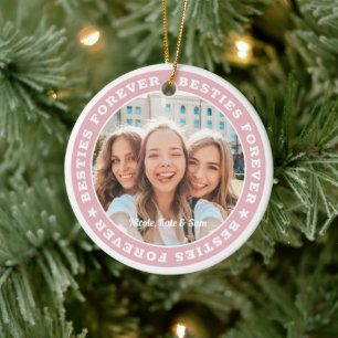 Besties Forever BESTE FREUNDIN Simple Modern Custo Keramik Ornament