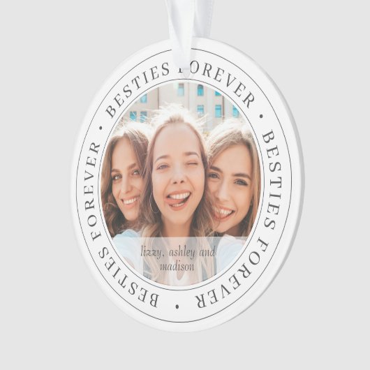Besties Forever BESTE FREUNDIN Simple Modern Custo Ornament (Vorderseite)