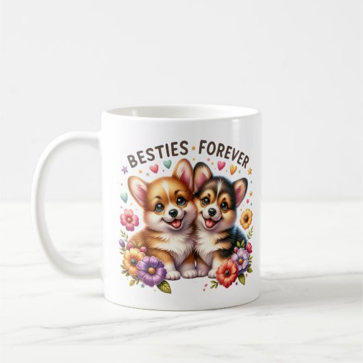 Besties Forever Corgi Pup Tasse (Links)