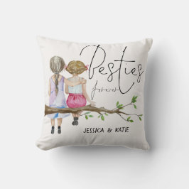 Besties Forever Names Girls Freundschaftsskript Kissen