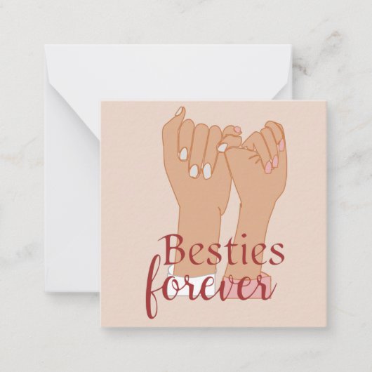 Besties Forever Notecard Mitteilungskarte (Vorderseite)