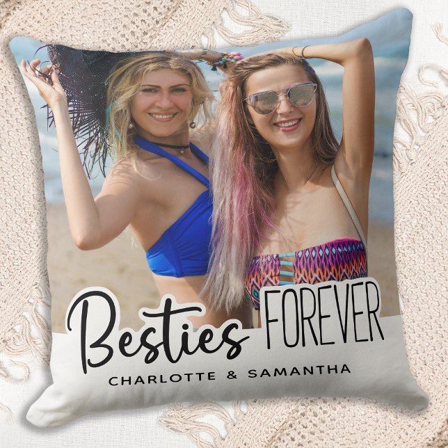 Besties Forever Personalisiert 2 Foto Beste Freund Kissen (Von Creator hochgeladen)