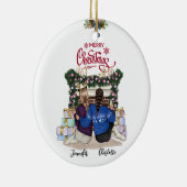 Besties Forever Personalisierte Weihnachtsfeier Keramik Ornament (Rechts)