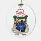 Besties Forever Personalisierte Weihnachtsfeier Keramik Ornament (Links)