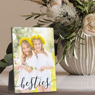 Besties Foto Black Script Typografie Overlay Fotoplatte