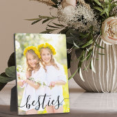 Besties Foto Black Script Typografie Overlay Fotoplatte