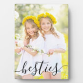 Besties Foto Black Script Typografie Overlay Fotoplatte (Vorderseite)