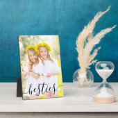 Besties Foto Black Script Typografie Overlay Fotoplatte (Seite)