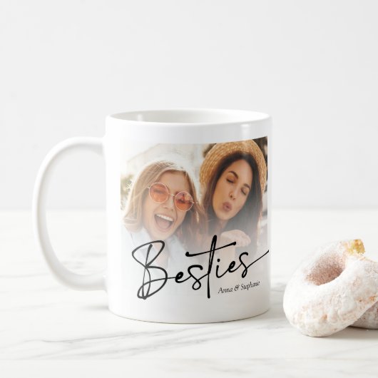 BESTIES Foto Collage BESTE FREUNDIN Geschenke Mode Kaffeetasse (Mit Donut)