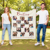Besties Foto Collage Cream Fleece Blanket