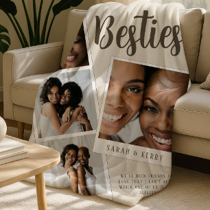 Besties-Foto-Collage-Cream-Fleece-Decke Fleecedecke