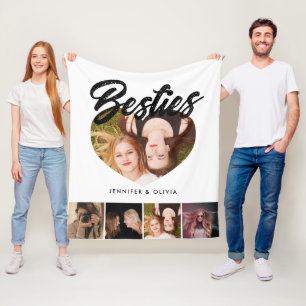 Besties-Foto-Collage mit Namen BFF Fleecedecke