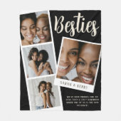 Besties-Foto-Collage-Schwarze-Fleece-Decke Fleecedecke (Vorderseite)