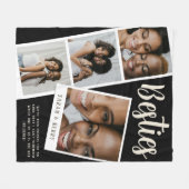 Besties-Foto-Collage-Schwarze-Fleece-Decke Fleecedecke (Vorderseite (Horizontal))