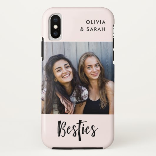 Besties | Foto der besten Freunde in Rosa Case-Mate iPhone Hülle (Rückseite)