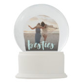 Besties | Foto der besten Freunde Schneekugel (Rückseite)