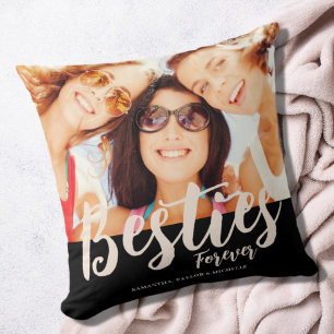 Besties Foto Name Throw Pillow Kissen