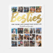 Besties FotoCollage | Beste Freunde Fleecedecke (Vorderseite)