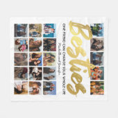 Besties FotoCollage | Beste Freunde Fleecedecke (Vorderseite (Horizontal))