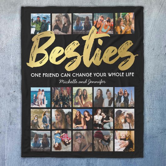 Besties FotoCollage | Beste Freunde Fleecedecke