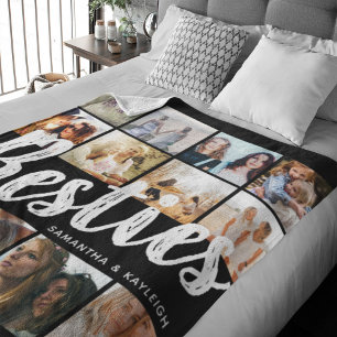 BESTIES, Fotocollage & Namen   BFF Fleecedecke