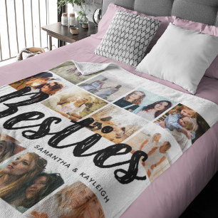 BESTIES, Fotocollage & Namen   BFF Fleecedecke