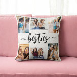 Besties Friends 6 Foto Collage Keepake Kissen<br><div class="desc">Feiern Sie Ihre Freundschaft mit den Besties Friends 6 Foto Collage Keepake Throw Kissen. Dieses personalisierte Kissen besticht durch eine wunderschön arrangierte Collage aus sechs hochgeschätzten Fotos, die unvergessliche Momente mit Ihren Bestien einfangen. Es ist aus hochwertigen Materialien gefertigt und verleiht jedem Raum eine stilvolle und gefühlvolle Touch, die sich...</div>