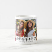 BESTIES Friends Forever Script 3 Foto Personalize Kaffeetasse (Mittel)