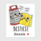 Besties Funny Cheese Grater Pun Aufkleber (Blatt)
