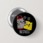 Besties Funny Cheese Grater Pun Dark BG Button (Vorne & Hinten)
