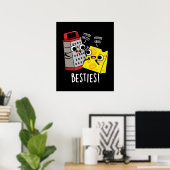 Besties Funny Cheese Grater Pun Dark BG Poster (Heimbüro)