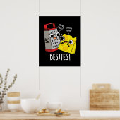 Besties Funny Cheese Grater Pun Dark BG Poster (Küche)