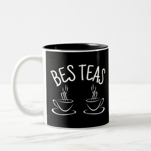 Besties Funny Friendship Zweifarbige Tasse (Links)