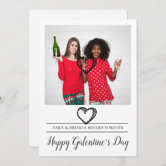 Besties Galentine's Day Feiertagskarte (Vorne/Hinten)