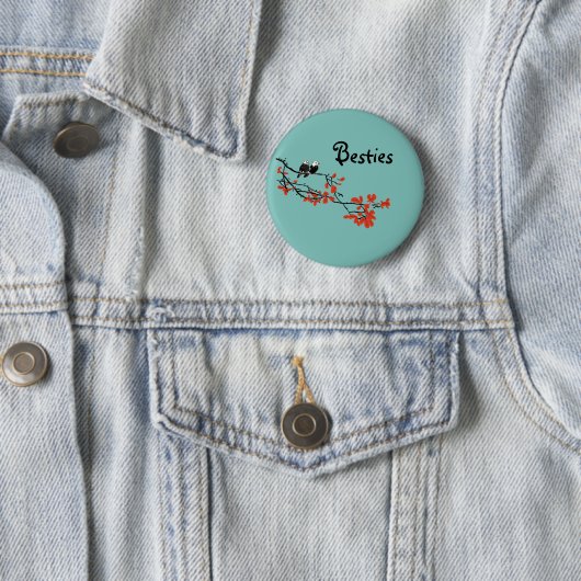 Besties Gift Two Birds on Tree Branch Button (Beispiel)