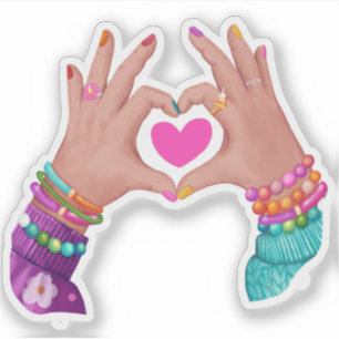 Besties Hands Making Heart Liebe Friends Lover Gir Aufkleber