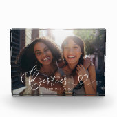 Besties Heart Script Keepake Fotoblock (Vorderseite)