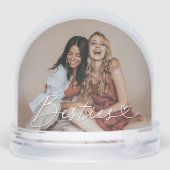 Besties Heart Two Photo Keepsake Schneekugeln (Rückseite)