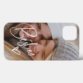 Besties in Trendy Script | Foto mit Herz Case-Mate iPhone Hülle (Rückseite (Horizontal))