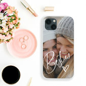 Besties in Trendy Script | Foto mit Herz Case-Mate iPhone Hülle