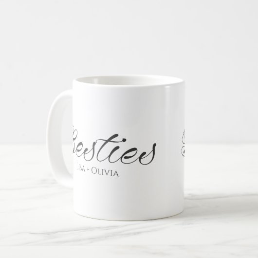 Besties Individuelle Name Bester Freund Kaffeetasse (Vorderseite Links)