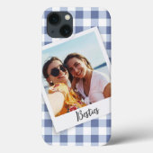 Besties Instant Foto Blue Schachbrett Case-Mate iPhone Hülle (Rückseite)