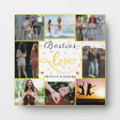 Besties Liebe Collage | 8 Fotos + Name Plaque Fotoplatte (Vorderseite)