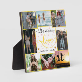 Besties Liebe Collage | 8 Fotos + Name Plaque Fotoplatte
