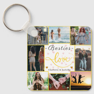 Besties Liebe Schlüsselanhänger Custom 9-Foto Co