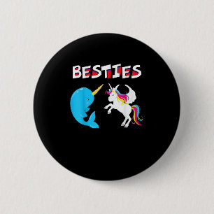 Besties Lustiges Einhorn und Narwal Narwhal T-Shir Button